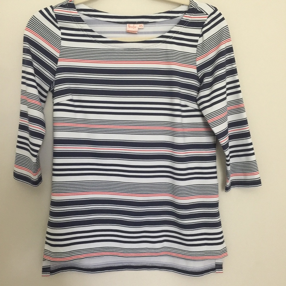 Persifor Striped 3/4 Sleeve Top